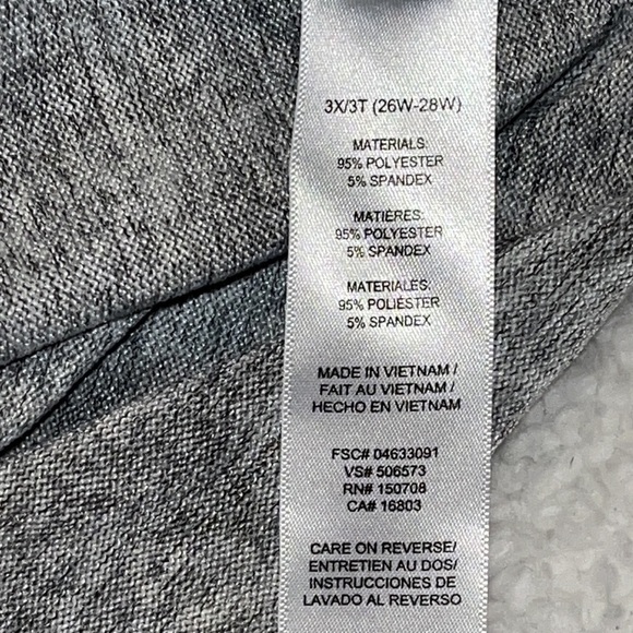 Studio 1886 Womens Plus Size Gray Camouflage V Neck Sweater with Silver 3X - Picture 8 of 13